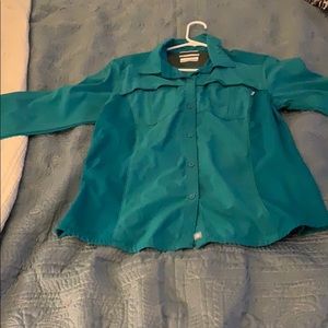 Teal Columbia fishing shirt